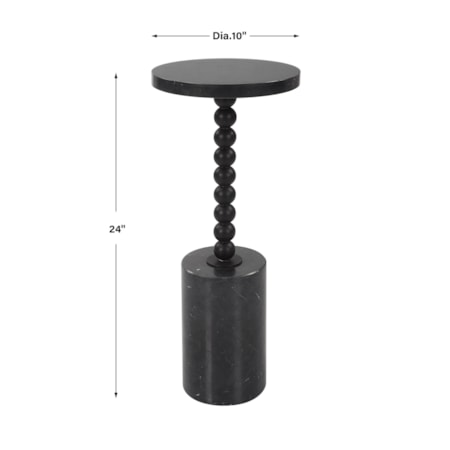 Bead Black Marble Drink Table