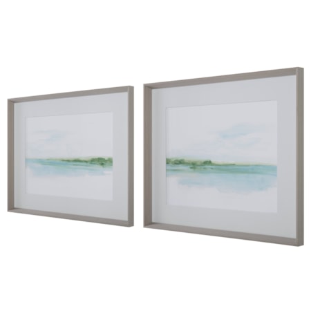 Green Ribbon Coast Framed Prints Set/2