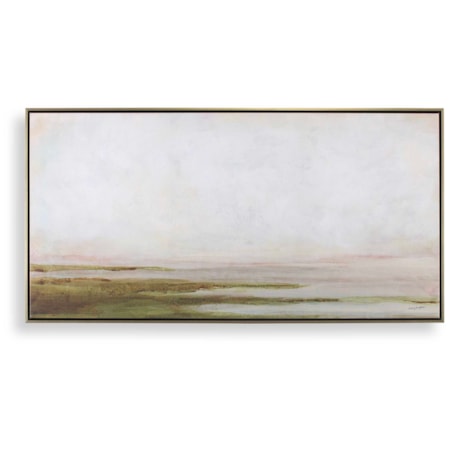 Hazy Lake Framed Landscape Art