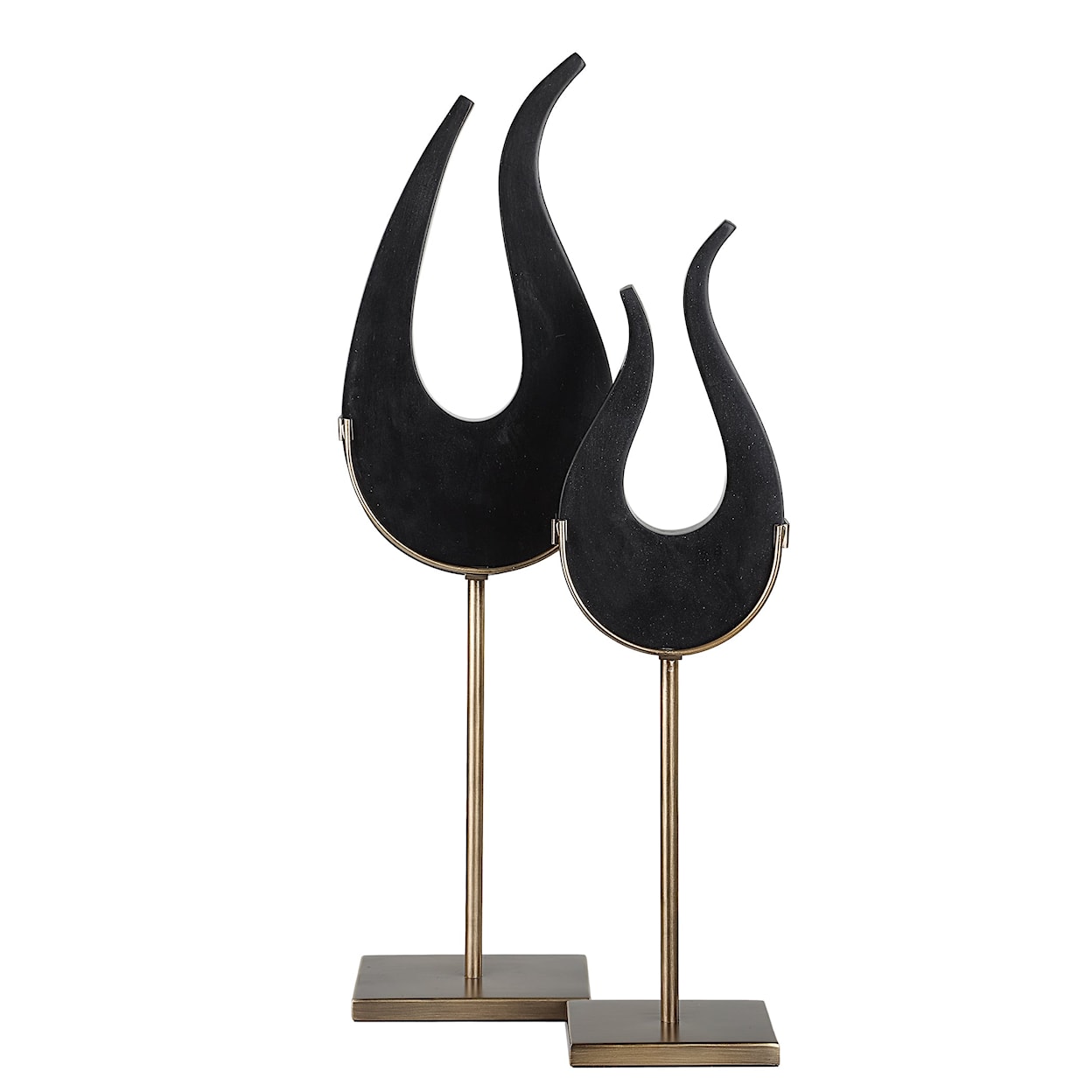 Uttermost Black Black Flame Sculptures S/2