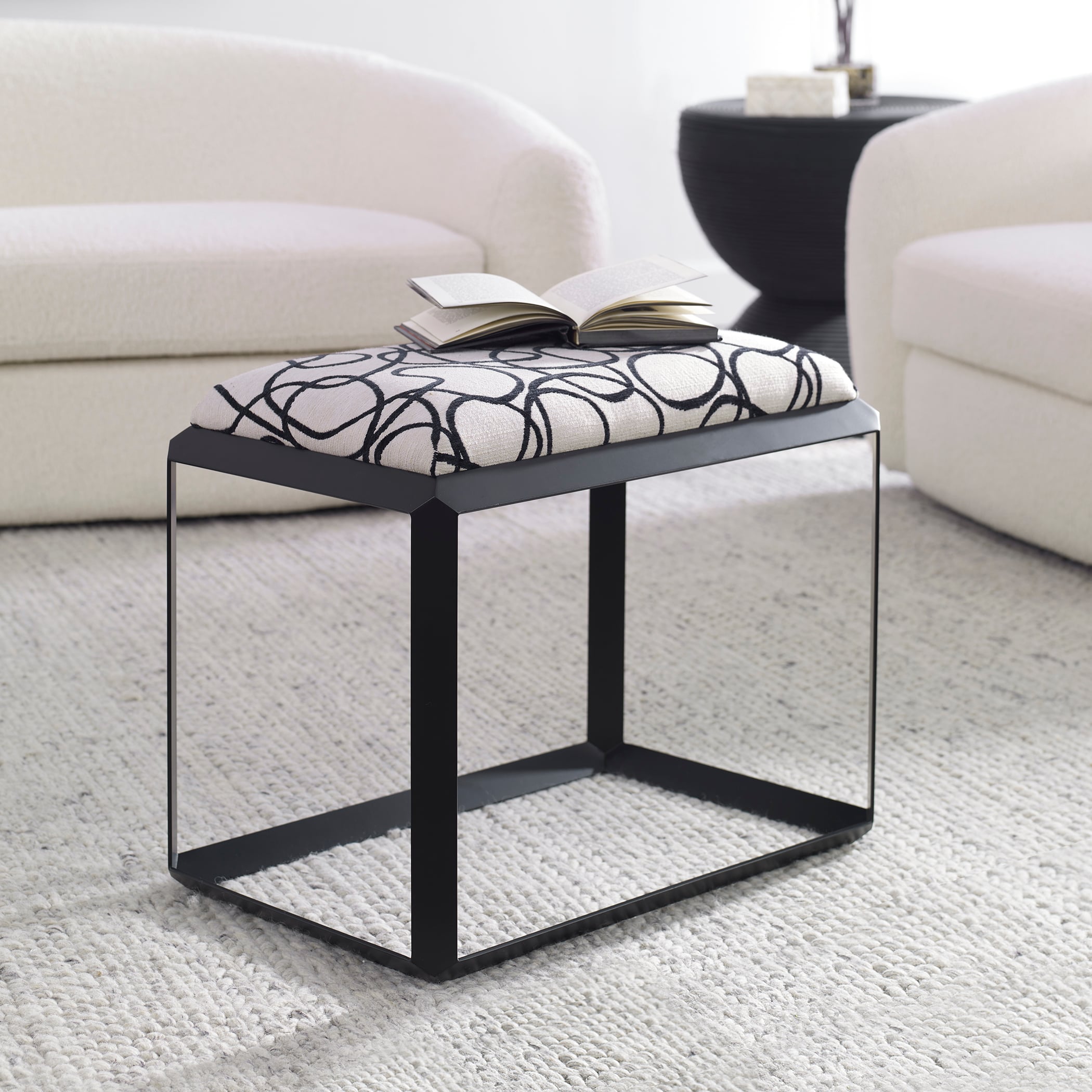 Uttermost Curls Curls Gray Small Bench