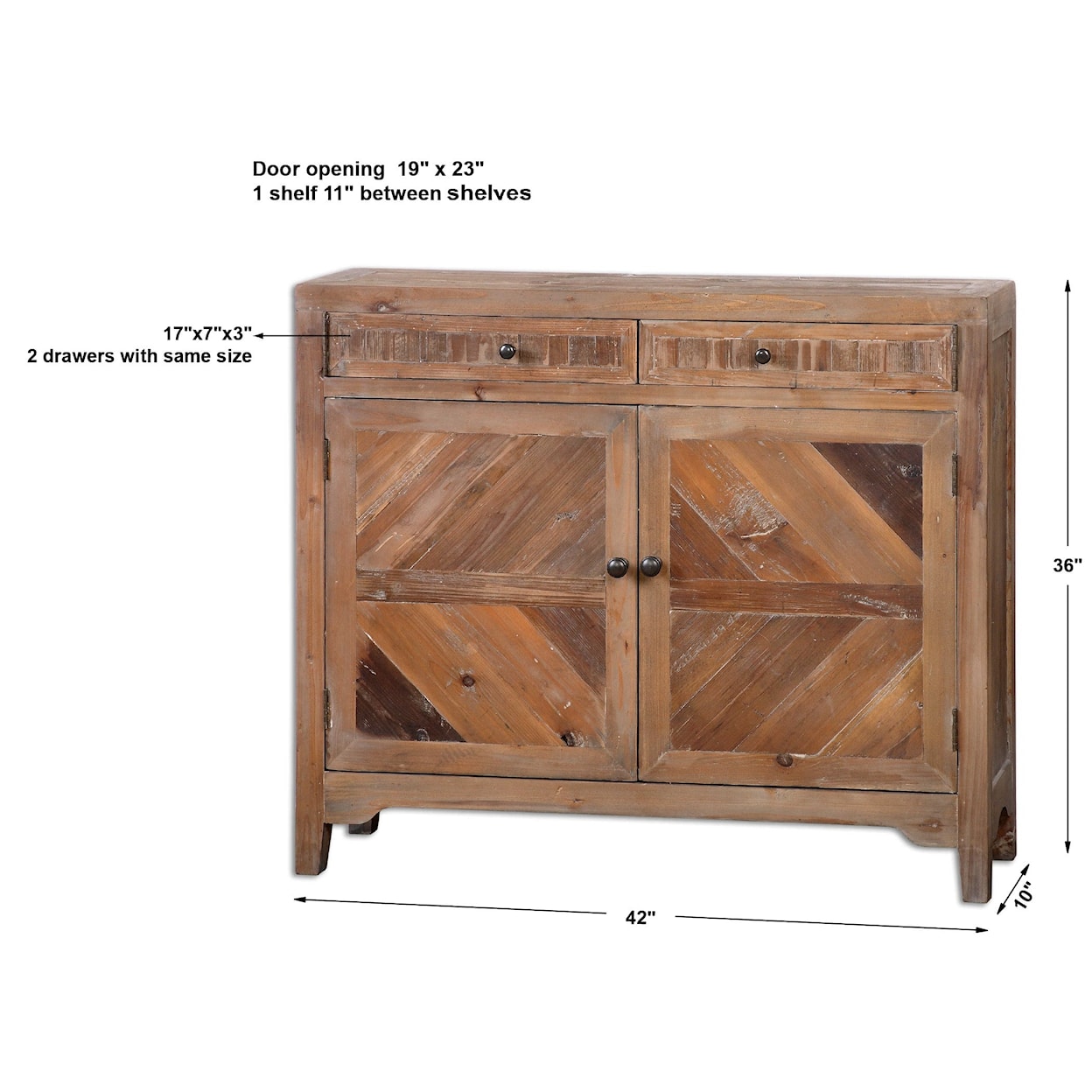 Uttermost Accent Furniture - Chests Hesperos Reclaimed Wood Console Cabinet
