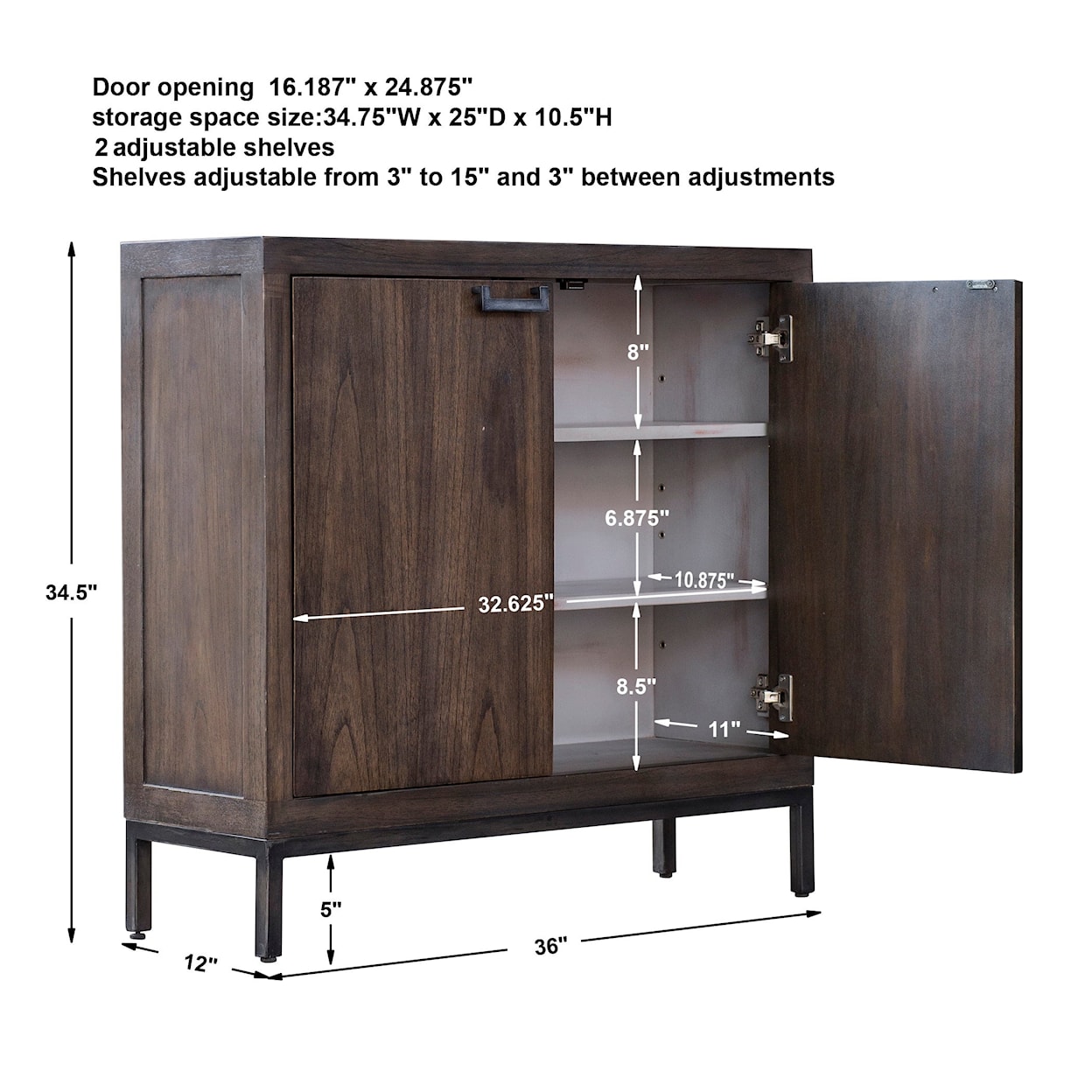 Uttermost Accent Furniture - Chests Nadie Light Walnut Console Cabinet