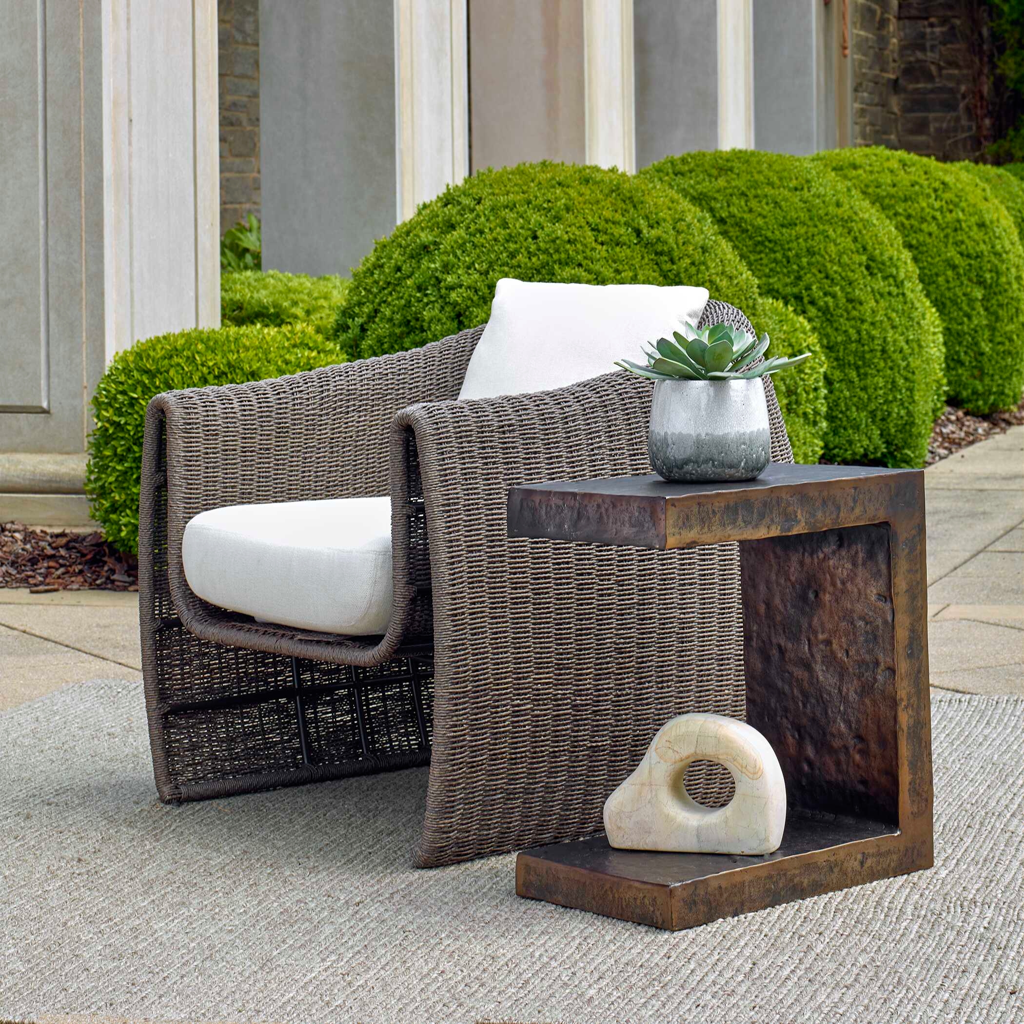 Obra Bronze Outdoor Side Table