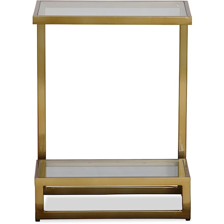 Musing Brushed Brass Accent Table