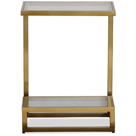 Musing Brushed Brass Accent Table
