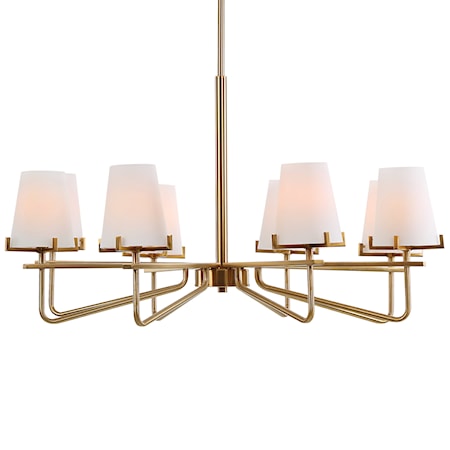 Lassen 8 Light Brass Chandelier