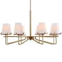 Lassen 8 Light Brass Chandelier