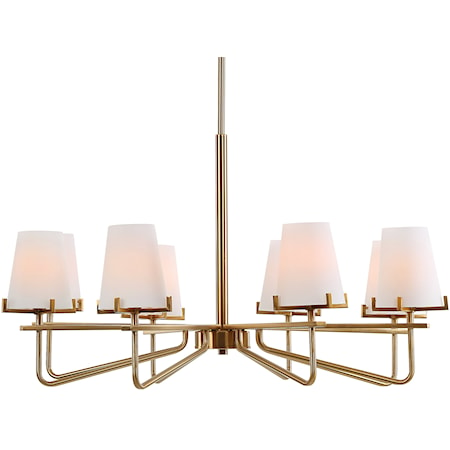 Lassen 8 Light Brass Chandelier