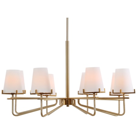 Lassen 8 Light Brass Chandelier