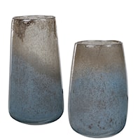 Ione Seeded Glass Vases, Set of 2