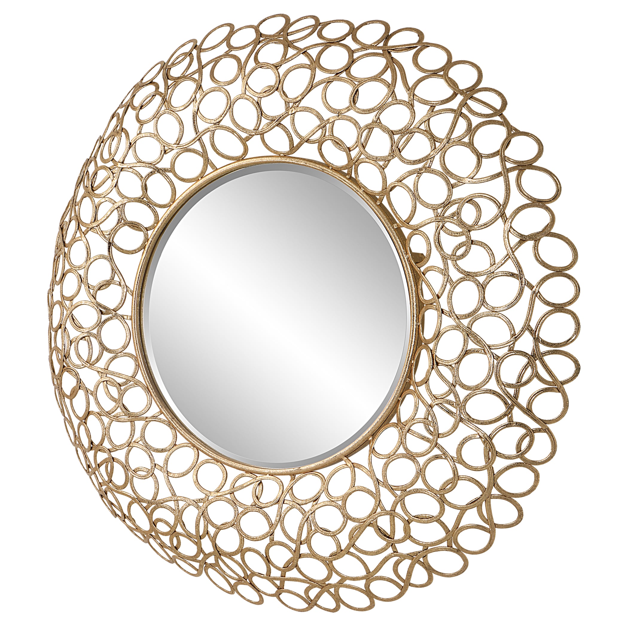 Uttermost Swirl Swirl Round Gold Mirror