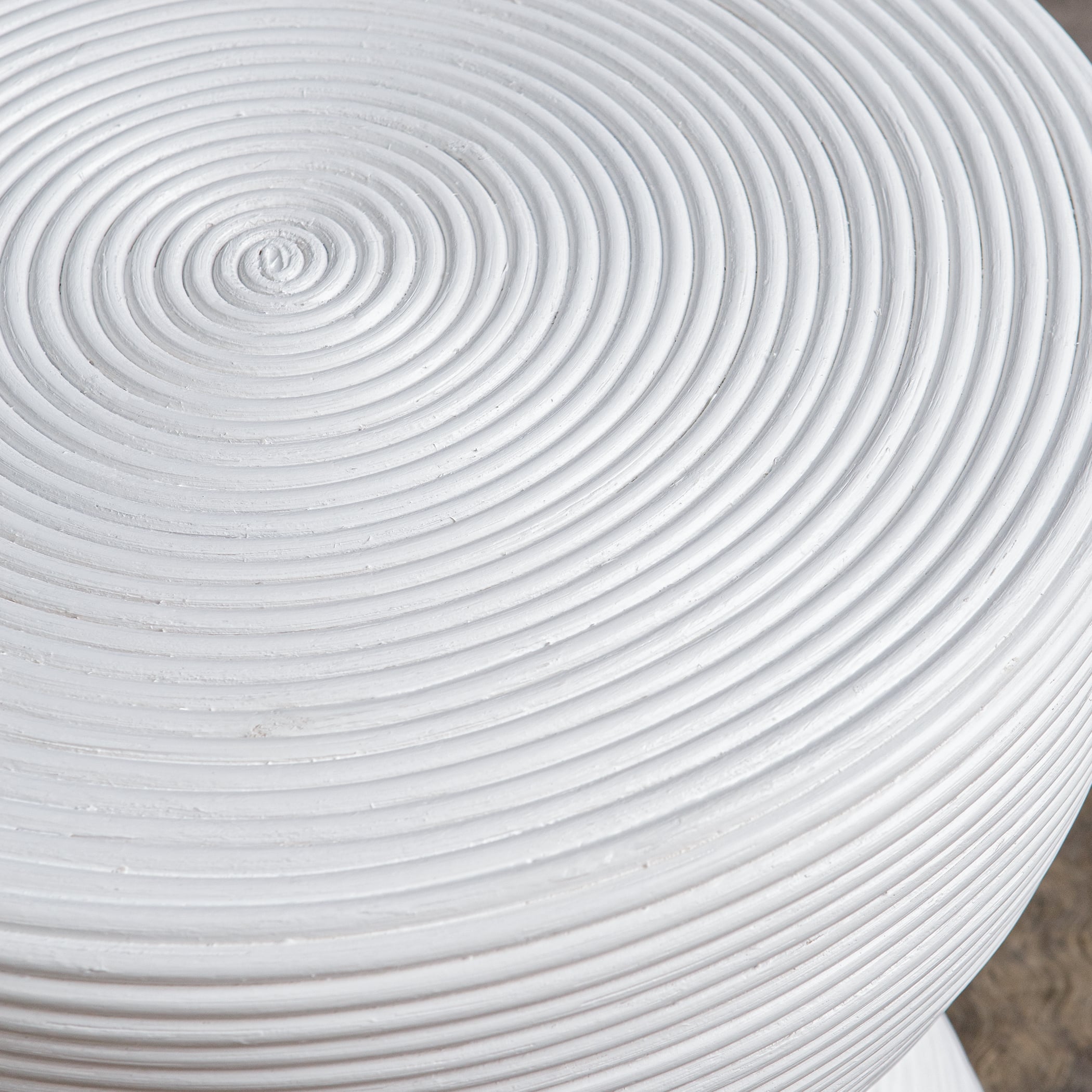 Bongo White Rattan Side Table