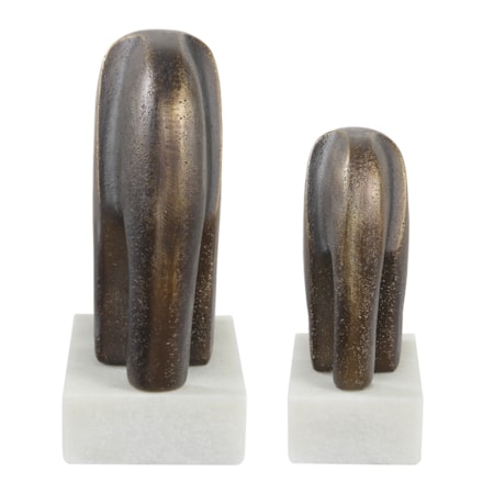 Timeless Tusk Bronze Sculptures Set/2