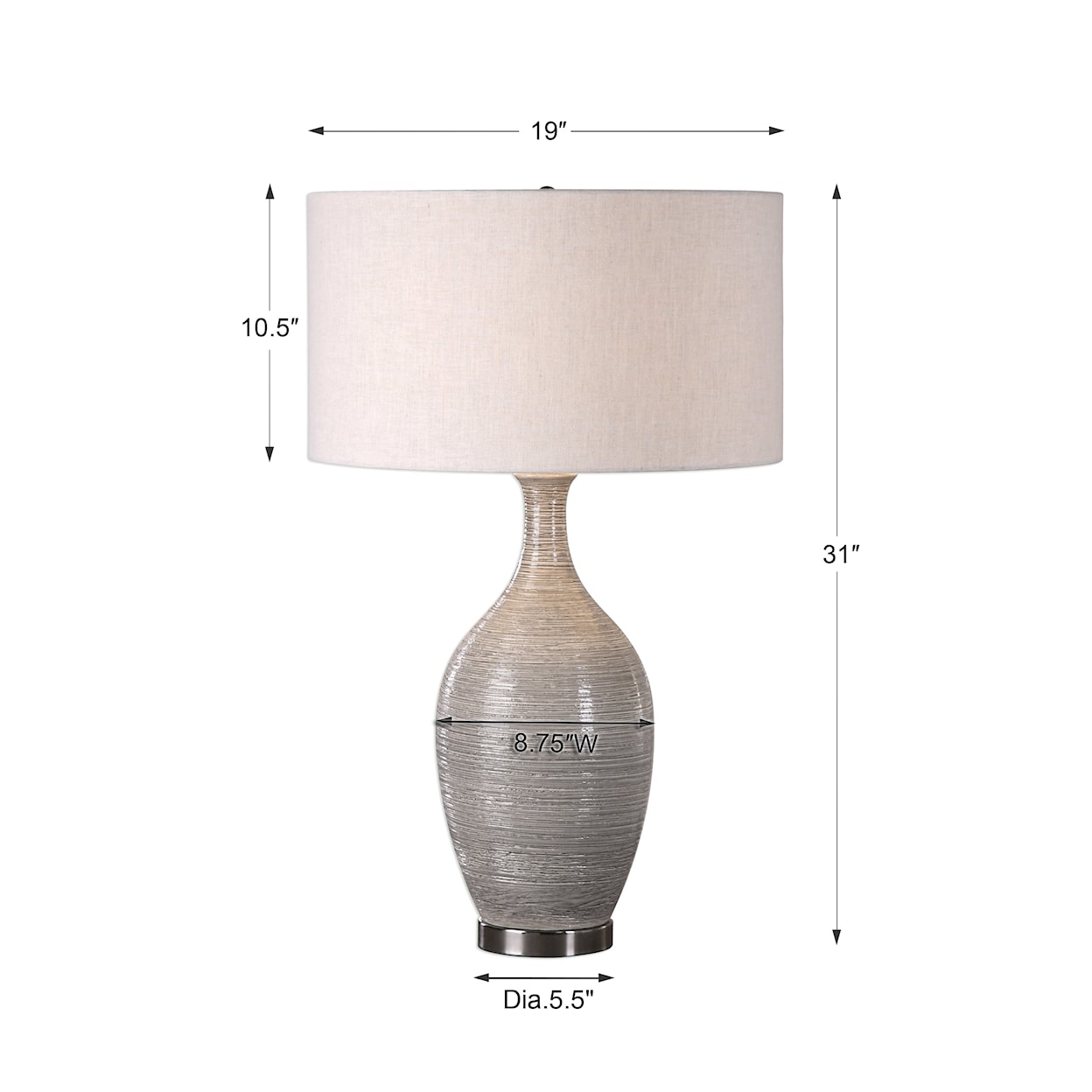 Uttermost Table Lamps Dinah Gray Textured Table Lamp