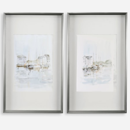 New England Port Framed Prints S/2