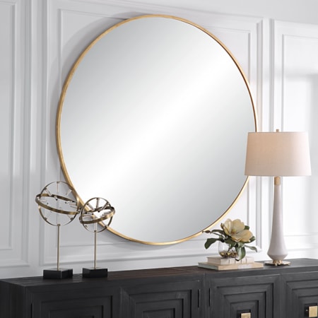 Junius Large Gold Round Mirror