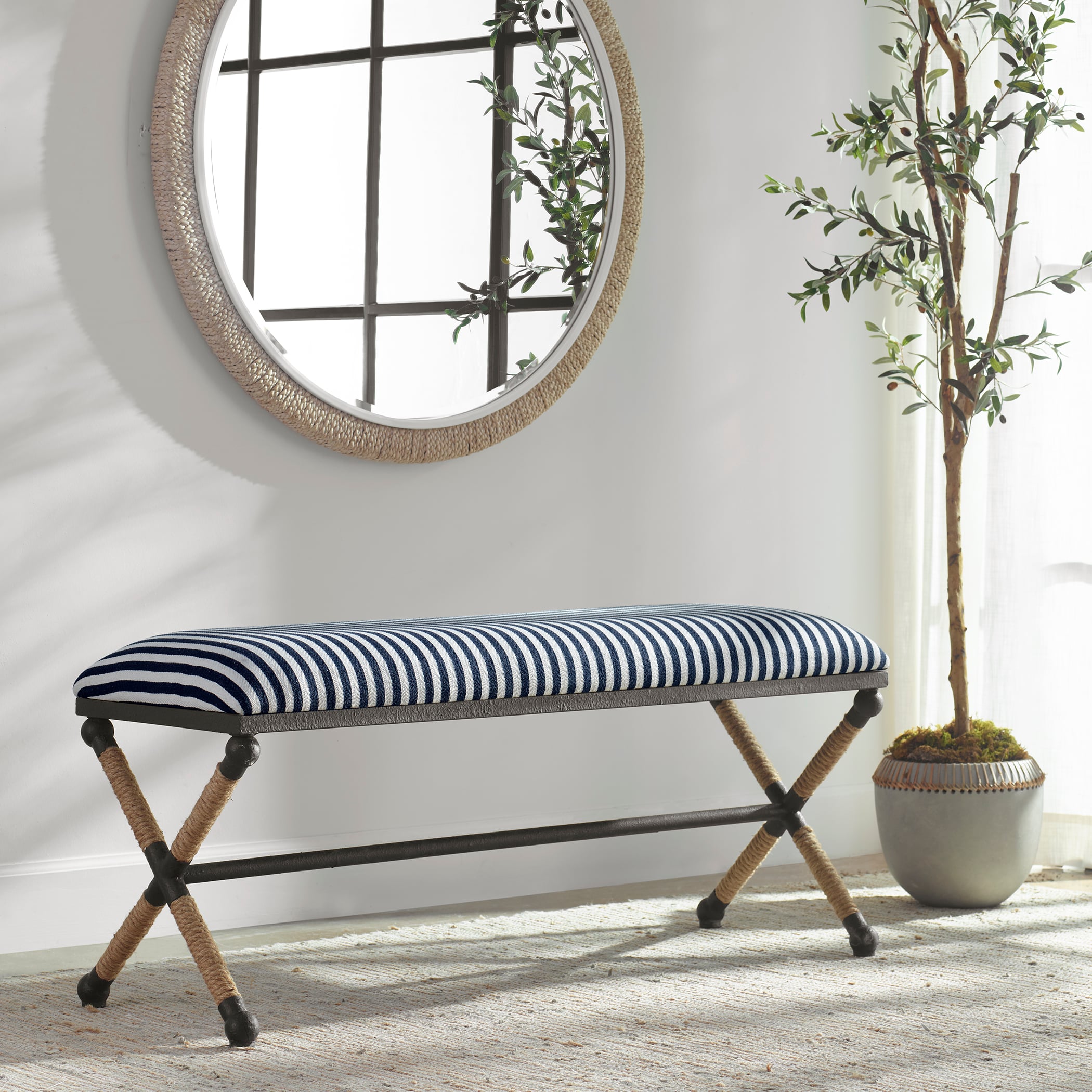 Uttermost Accent Furniture - Benches Braddock Striped Bench