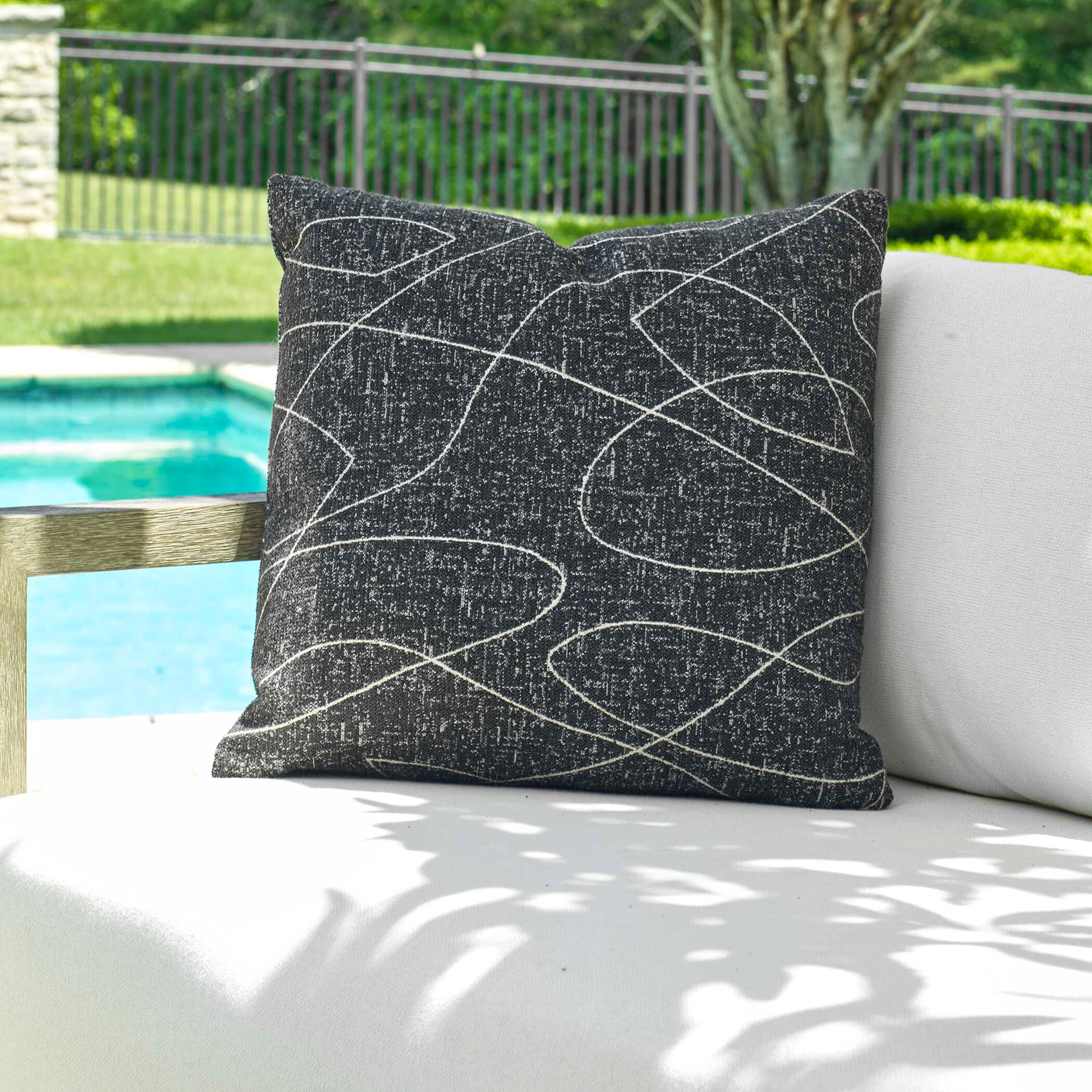 Loopy Loop Outdoor Onyx Pillow