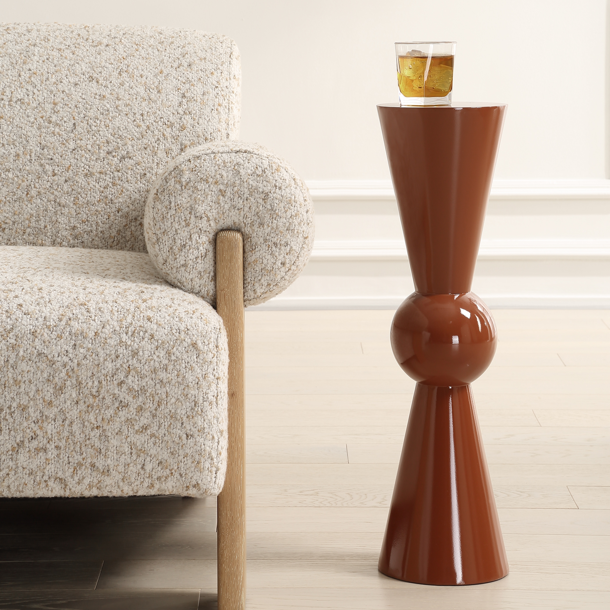 Hepler Gloss Terracotta Drink Table