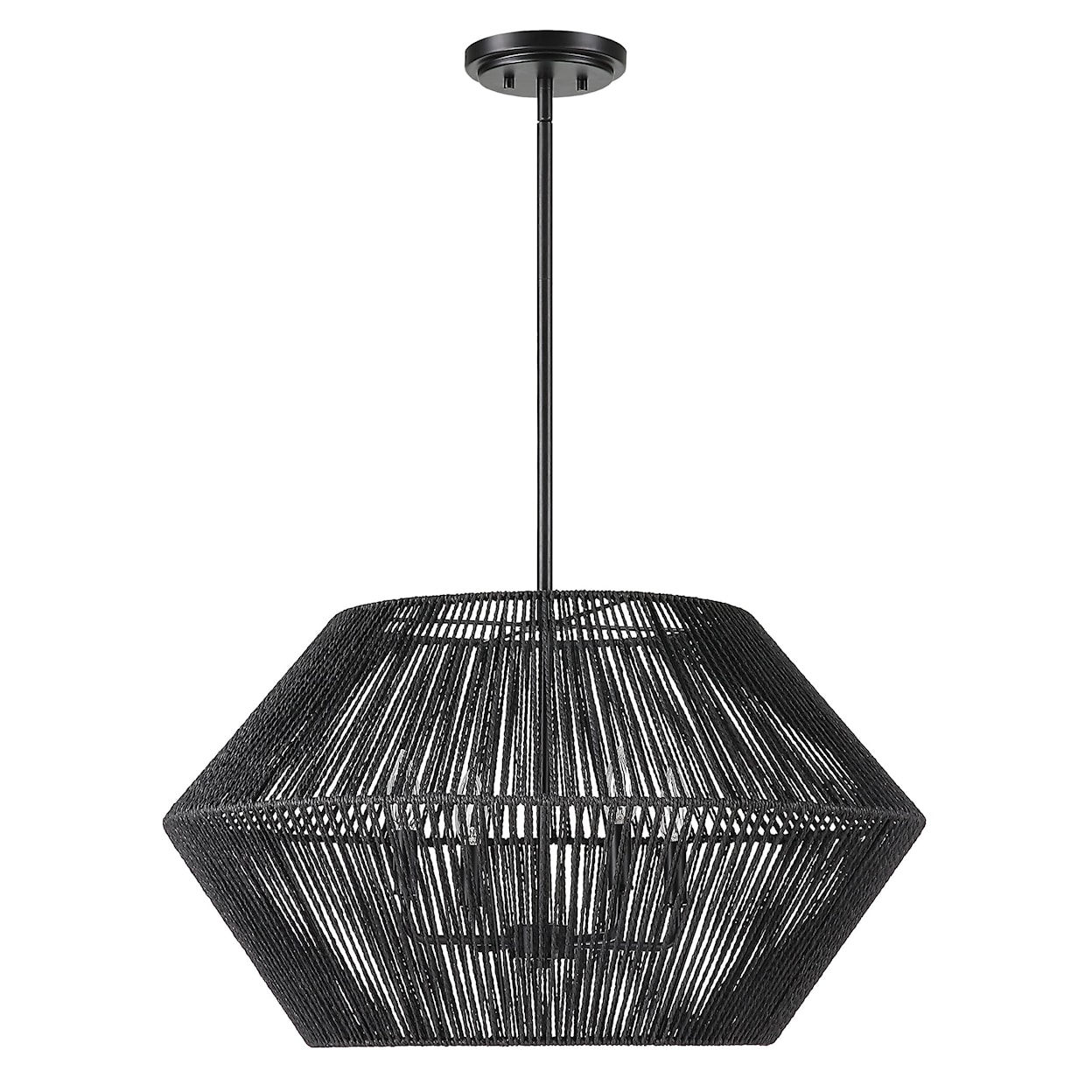 Uttermost Suva Suva 4 Light Black Rope Pendant