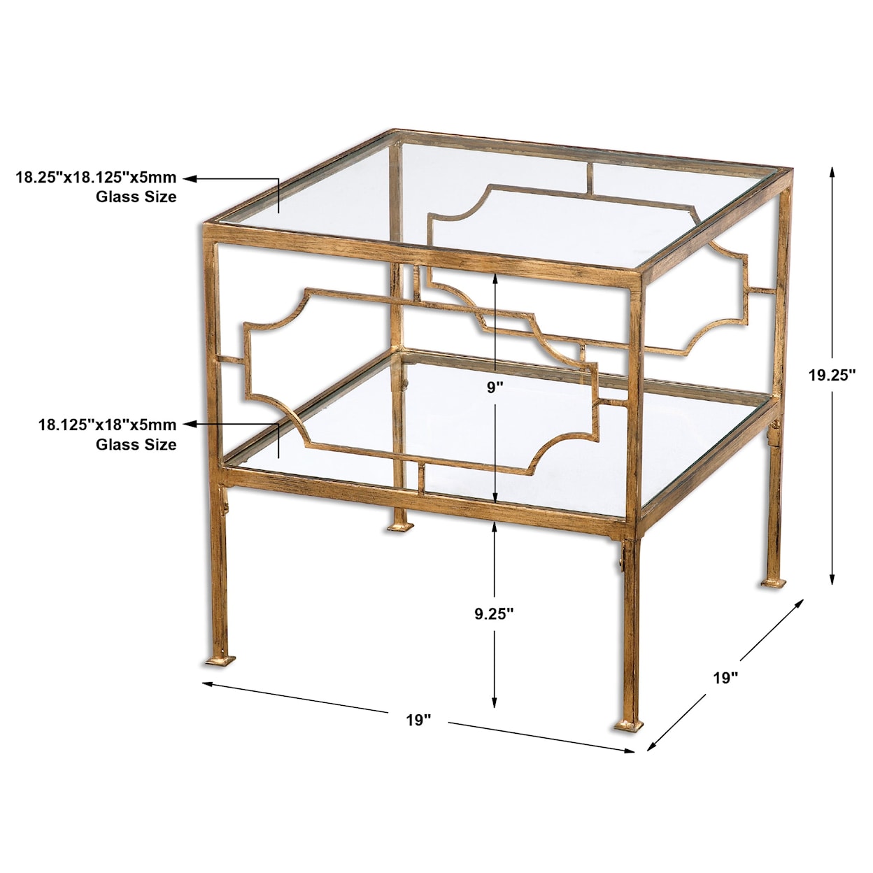 Uttermost Accent Furniture - Occasional Tables Genell Gold Cube Table