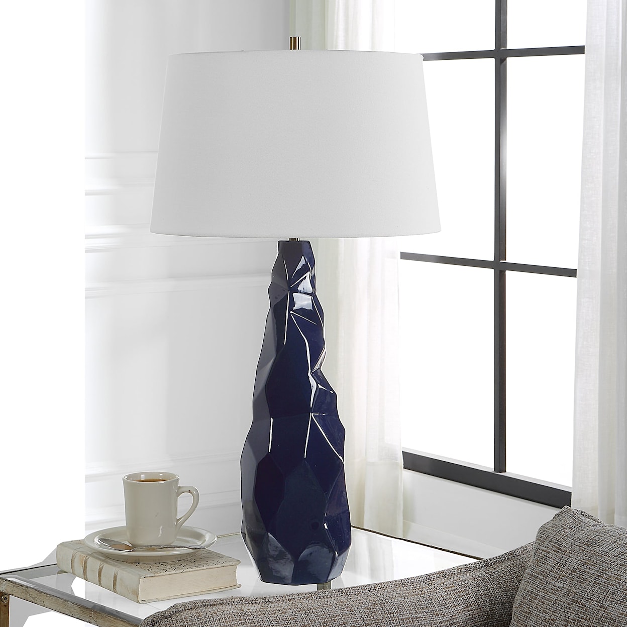 Uttermost Kavos Kavos Geometric Blue Table Lamp