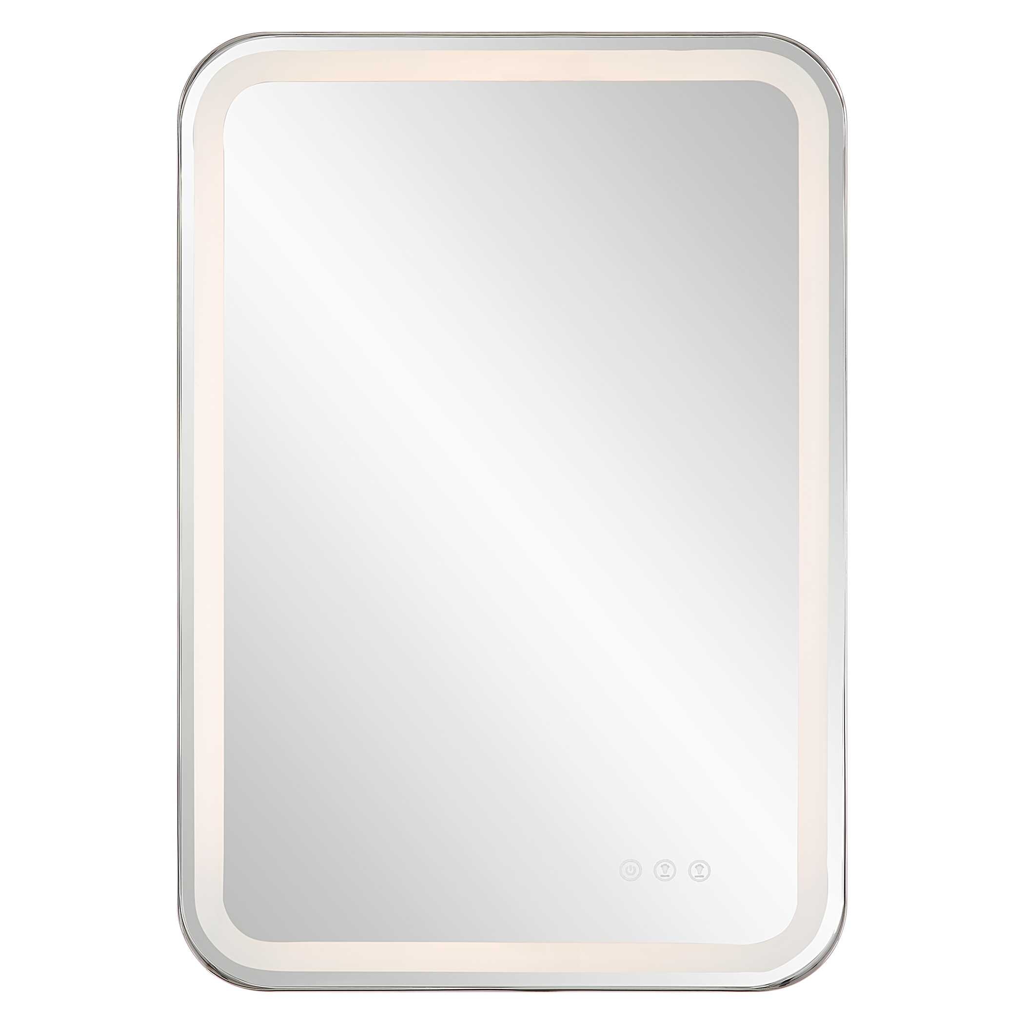 Crofton Lighted Nickel Vanity Mirror