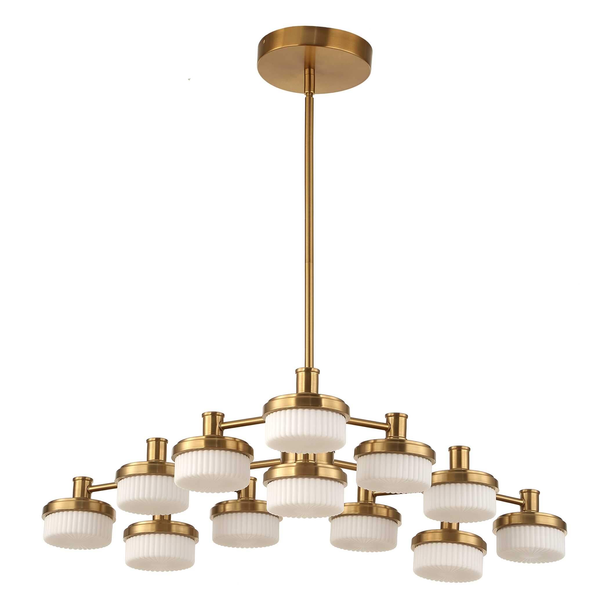 Uttermost Wedge Wedge 12 Lt Led Brass Chandelier