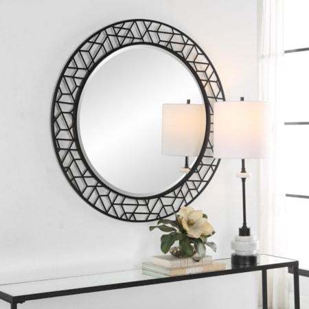 Mosaic Metal Round Mirror