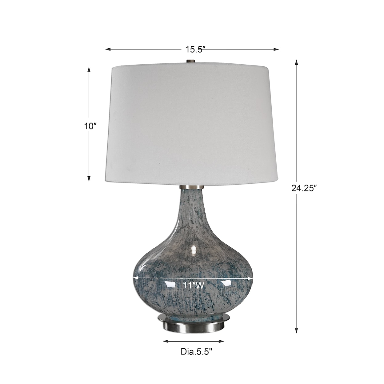 Uttermost Table Lamps Celinda Blue Gray Glass Lamp