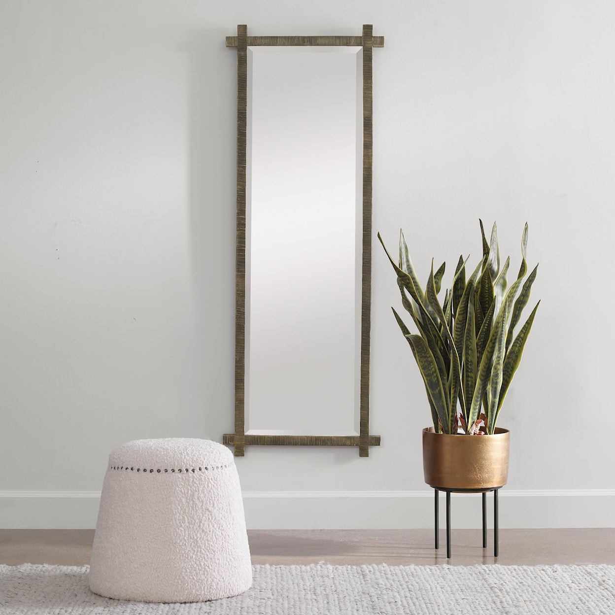 Uttermost Abanu Abanu Ribbed Gold Dressing Mirror