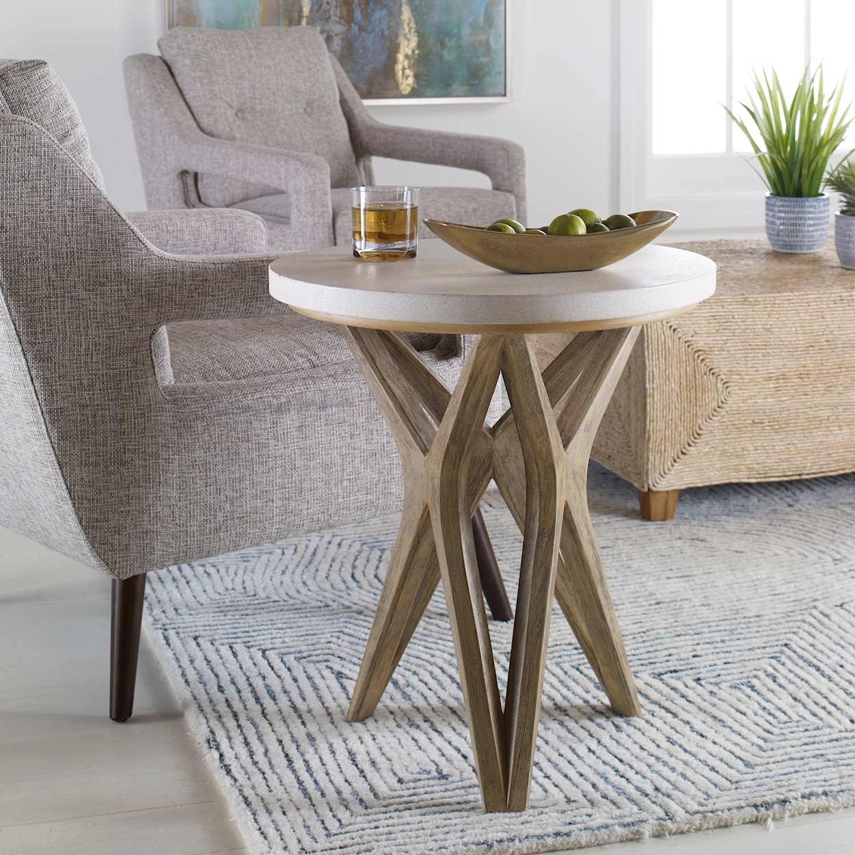 Uttermost Accent Furniture - Occasional Tables Marnie Limestone Accent Table