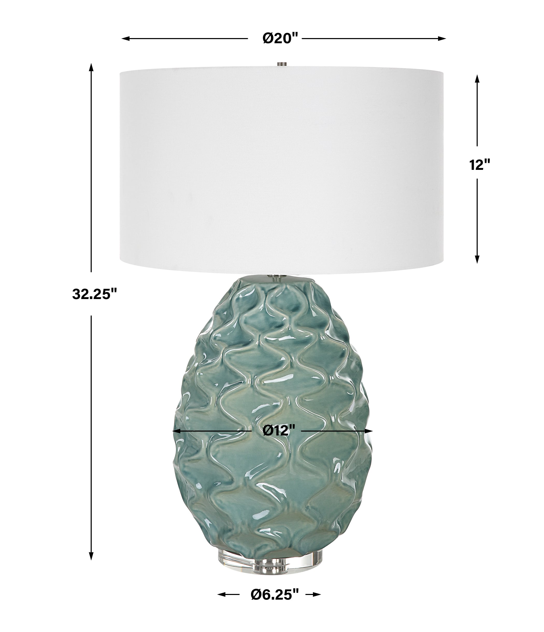 Uttermost Laced Up Laced Up Sea Foam Glass Table Lamp