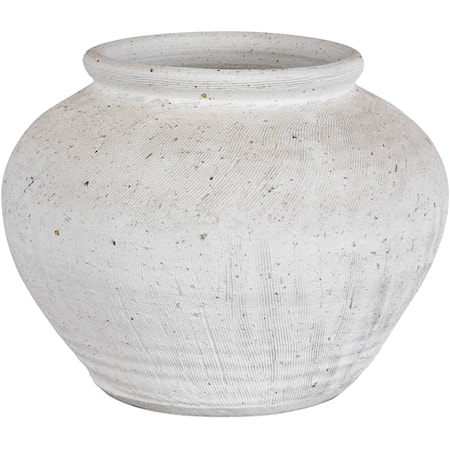 Floreana Round White Vase