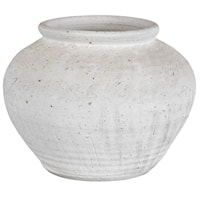 Floreana Round White Vase