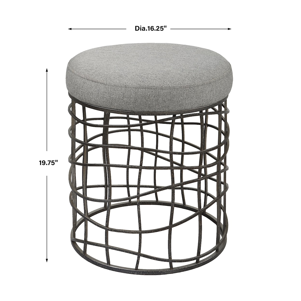 Uttermost Carnival Round Accent Stool with Upholstered Seat