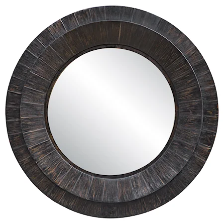 Corral Round Wood Mirror