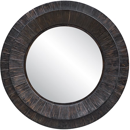 Corral Round Wood Mirror