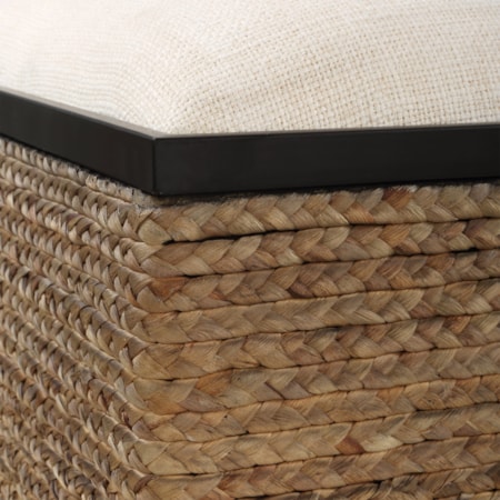 Island Square Straw Accent Stool