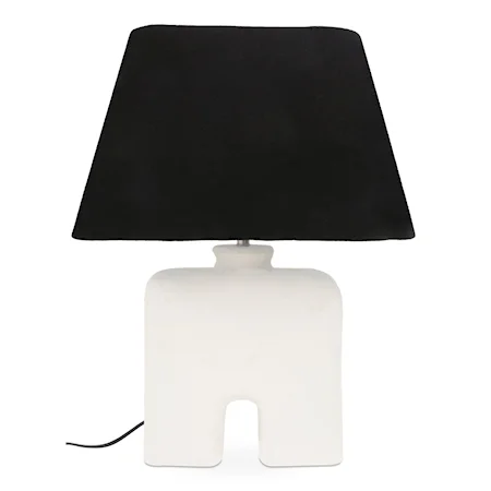 Contemporary Table Lamp with Textured Cotton Shade