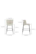 Moe's Home Collection Early Contemporary Beige Upholstered Bar Stool