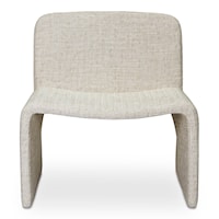 Contemporary Beige Upholstered Accent Chair