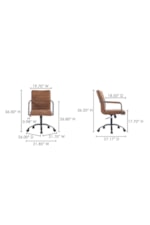 Moe's Home Collection Roy Contemporary Leather Office Chair with Casters