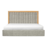 Contemporary Upholstered King Panel Bed with Channel Tufting