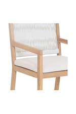 Moe's Home Collection Luce Coastal Outdoor Dining Chair with Wicker Weave Back