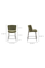 Moe's Home Collection Early Contemporary Green Upholstered Counter Stool