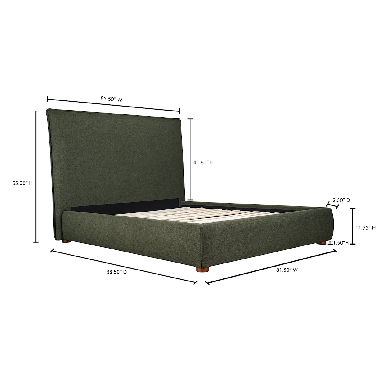 Moe's Home Collection Luzon Upholstered Tall King Bed