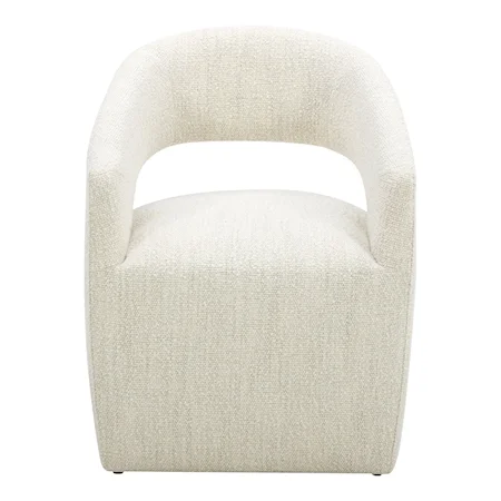 Contemporary Upholstered Rolling Dining Chair