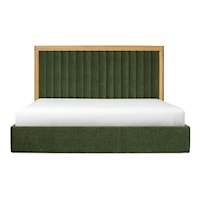 Contemporary Upholstered Queen Panel Bed with Channel Tufting